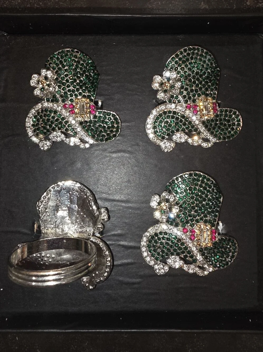 STOREHOUSE Crystal Napkin Rings CELEBRATE St. Patrick's Day